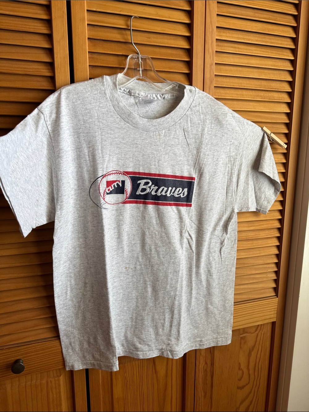 CURRY Braves Graphic Tee - Gray with Navy & Red Logo